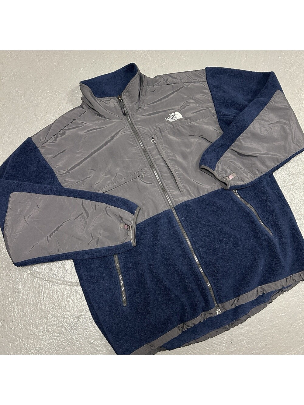 The North Face Denali Fleece Sherpa Navy Blue Grey Size 2XL
